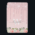 バラモノグラムの金ゴールドグリッタードリップピンクフローラ iPad MINIカバー<br><div class="desc">ガーリーモダンバラ金ゴールドグリッターは名前とipadのモノグラムのカバー。このデザインは、赤面ピンクのバラの金ゴールドグリッターの輝きをピンクの背景に乾燥させる。下部の赤面ピンクの水色のバラフローラ配置。手書きスカスタムクリプトフォントにパーソナライズされたは、モノグラムイニシャルとファーストネーム文字テンプレートを含む。完璧フェミニンな贈り物。なお、このデザインは写真の印刷効果である。要もし件救済と一致する品連絡目がある。</div>