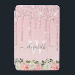 バラモノグラムの金ゴールドグリッタードリップピンクフローラ iPad MINIカバー<br><div class="desc">ガーリーモダンバラ金ゴールドグリッターは名前とipadのモノグラムのカバー。このデザインは、赤面ピンクのバラの金ゴールドグリッターの輝きをピンクの背景に乾燥させる。下部の赤面ピンクの水色のバラフローラ配置。手書きスカスタムクリプトフォントにパーソナライズされたは、モノグラムイニシャルとファーストネーム文字テンプレートを含む。完璧フェミニンな贈り物。なお、このデザインは写真の印刷効果である。要もし件救済と一致する品連絡目がある。</div>