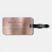 バラモノグラムの金ゴールドグリッタードリップブラッシュメタル ラゲッジタグ (裏面横)