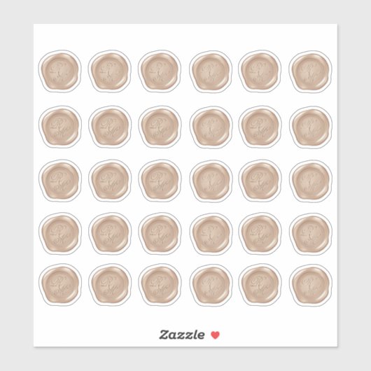 バラモノグラムの金ゴールドフェイクワックスシール シール (シート)