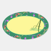 バラモノグラムシール 楕円形シール (正面)