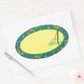 バラモノグラムシール 楕円形シール (封筒)