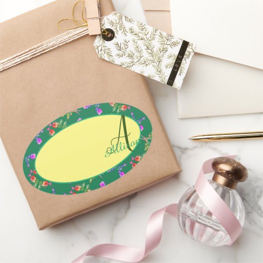 バラモノグラムシール 楕円形シール (ギフト)