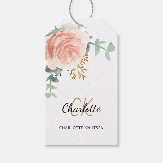 バラモノグラムビジネスQRフォトインスタグラムラベル ギフトタグ (正面)