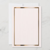 バラユニーク金ゴールドストライプのベビーシャワー 招待状 (裏面)