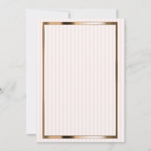 バラユニーク金ゴールドストライプのベビーシャワー 招待状 (裏面)