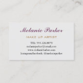 バラユニーク金ゴールドリップメイクアップアーティスト 名刺 (裏面)