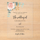 バラユーカリ結婚赤面澄ん アクリル招待状 (正面)