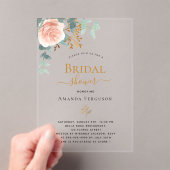 バラユーカリ赤面ブライダルシャワー アクリル招待状 (インサイチュ (ポータブル))