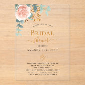 バラユーカリ赤面ブライダルシャワー アクリル招待状 (正面)
