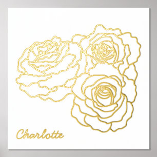 バララインアートパーソナライズされた 箔ポスター