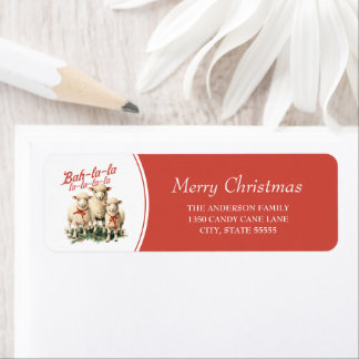 バララキュートレトロクリスマスヒツジ ラベル