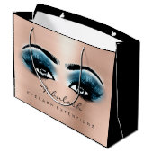 バララッシュブルーメイクアップグリッター美しい化粧品 ラージペーパーバッグ (裏面アングル)