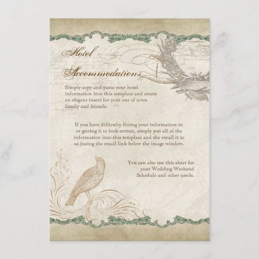 バララフランスのブバードヴィンテージレースアップルグリーン エンクロージャーカード (正面)