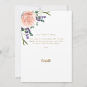 バララベンダーフローラ写真誕生日サンキューカード 招待状 (裏面)