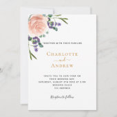 バララベンダーフローラ結婚グリーンリー 招待状 (正面)