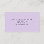 バララベンダーロータスフラワーオンパープルネイビー 名刺 (裏面)