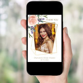 バララベンダー写真ブライダルシャワーサンキューカード 招待状