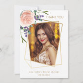 バララベンダー写真ブライダルシャワーサンキューカード 招待状 (正面)