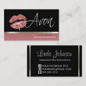 バラリップスティックとシルバー – Avon 名刺 (正面/裏面)