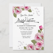 バラリリーパールピンクブライダルシャワー 招待状 (正面)