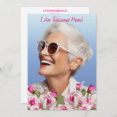 バラリリーパールピンク葬儀プログラム 案内状 (正面/裏面)