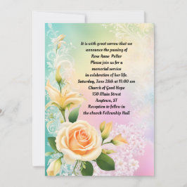 バラリリー&ホワイト薄紫メモリアル 招待状