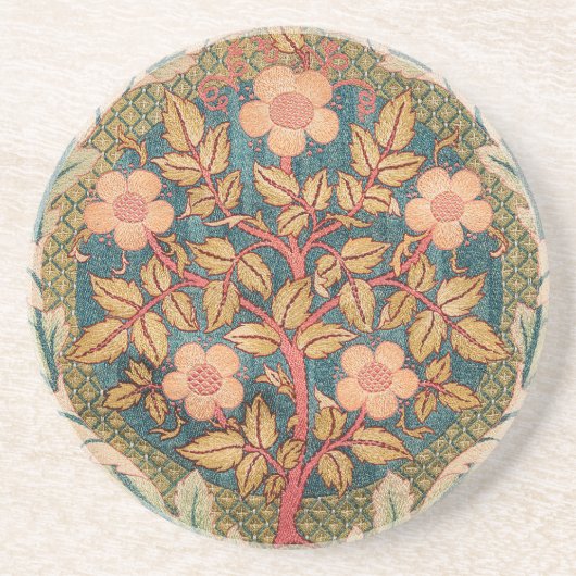バラリース刺繍デザインバイウィリアムモリス コースター (正面)
