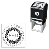 バラリース白黒フローラ結婚 セルフインキングスタンプ (インサイチュ)