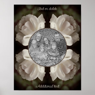 バラレインドロップフレームヴィンテージ自分の写真を作成 ポスター