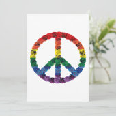 バラレインボーフラッグピースサイン招待状 招待状 (スタンド正面)