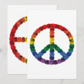 バラレインボーフラッグピースサイン招待状 招待状 (正面/裏面)