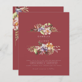 バラレッドサマーフローラ結婚式QRコードを招待