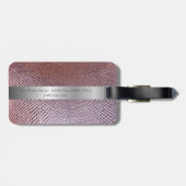 バラレッドスナックスキンドルレザーシルバーメタル ラゲッジタグ (裏面横)
