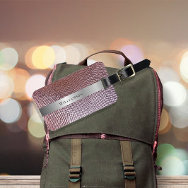 バラレッドスナックスキンドルレザーシルバーメタル ラゲッジタグ