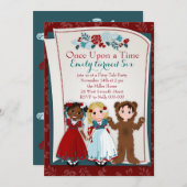 バラレッドスノーホワイトアンドベア招待状 招待状 (正面/裏面)