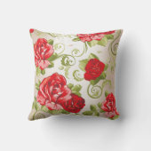 バラレッドパール緑魔法ガーデンフラワーズ クッション (裏面)