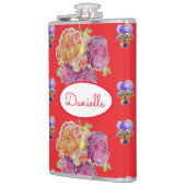バラレッドフローラバラヴィンテージガーデン女性レトロ フラスク (左)