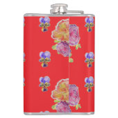 バラレッドフローラバラヴィンテージガーデン女性レトロ フラスク (裏面)