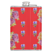 バラレッドフローラバラヴィンテージガーデン女性レトロ フラスク (裏面)