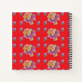 バラレッド私のレシピブックフラワーウォーターカラーアート ノートブック (裏面)