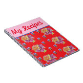 バラレッド私のレシピブックフラワーウォーターカラーアート ノートブック (右側)