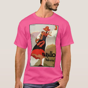 バラロイタリアンアルプス夏の旅行広告ローカルガール Tシャツ