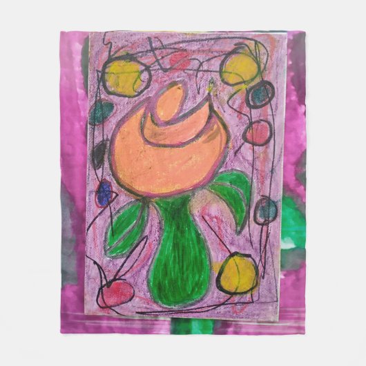 バラロオレンジ フリースブランケット (正面)