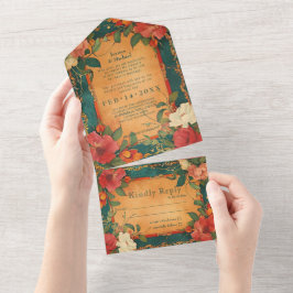 🌹バラロマンス:アールヌーボー・スプレンドール オールインワン招待状