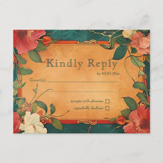 🌹バラロマンス：アールヌーボー・スプレンドール ポストカード (正面)