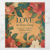 🌹バラロマンス：アールヌーボー・スプレンドール ワインラベル (シングルラベル)