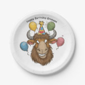 バラロン漫画とヤクの頭 ペーパープレート (正面)