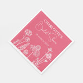 バラワイルドフラワースケッチフローラブライダルシャワー スタンダードランチョンナプキン (角)