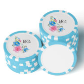 バラワイルドフラワー水色 |カスタマイズ ポーカーチップ (コレクション)